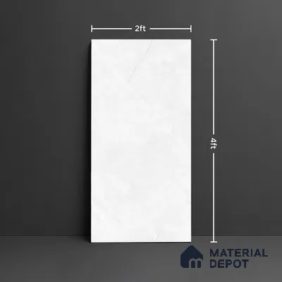 Marble Wall & Floor Tile TL 10291 B Rolex White 4 ft x 2 ft PGVT Vitrified Glossy Finish - 9 mm  Suitable For Living Room, Bedroom, Kitchen