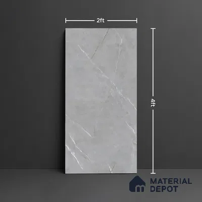 Marble Wall & Floor Tile TL 10291 Rolex Grey 4 ft x 2 ft PGVT Vitrified Glossy Finish - 9 mm  Suitable For Living Room, Bedroom, Kitchen