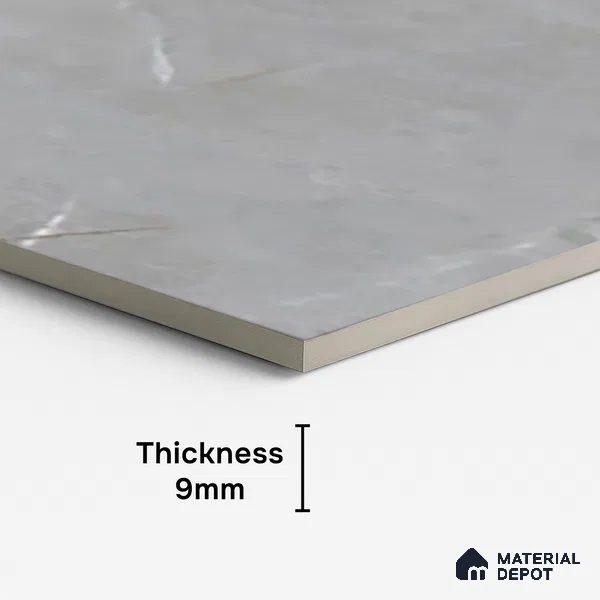 Marble Wall & Floor Tile TL 10291 Rolex Grey 4 ft x 2 ft PGVT Vitrified Glossy Finish - 9 mm Suitable For Living Room, Bedroom, Kitchen