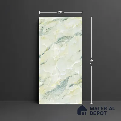 Floor & Wall Tile TL 10284 Rexona Green 4 ft x 2 ft PGVT Vitrified High Gloss Finish - 9 mm  Suitable For Living Room, Bedroom, Bathroom, Kitchen