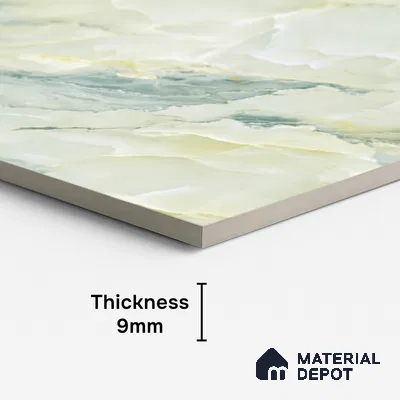 Floor & Wall Tile TL 10284 Rexona Green 4 ft x 2 ft PGVT Vitrified High Gloss Finish - 9 mm  Suitable For Living Room, Bedroom, Bathroom, Kitchen