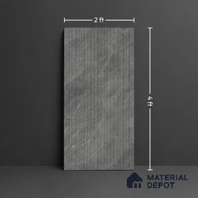 Stone Look Wall Tile TL 08233 C Quarry Coal Strip Liner 4 ft x 2 ft Vitrified Matte Finish - 9 mm