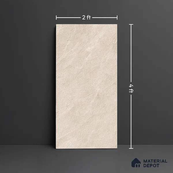 Stone Look Wall & Floor Tile TL 08234 B Quarry Beige Rock 4 ft x 2 ft Vitrified Matte Finish - 9 mm