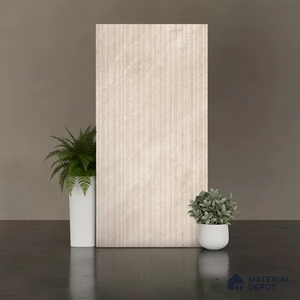 Stone Look Wall Tile TL 08234 C Quarry Beige Strip Liner 4 ft x 2 ft Vitrified Matte Finish - 9 mm