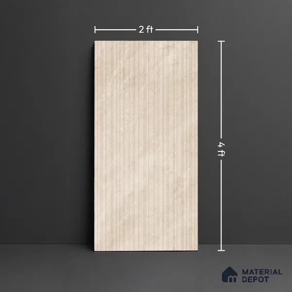Stone Look Wall Tile TL 08234 C Quarry Beige Strip Liner 4 ft x 2 ft Vitrified Matte Finish - 9 mm