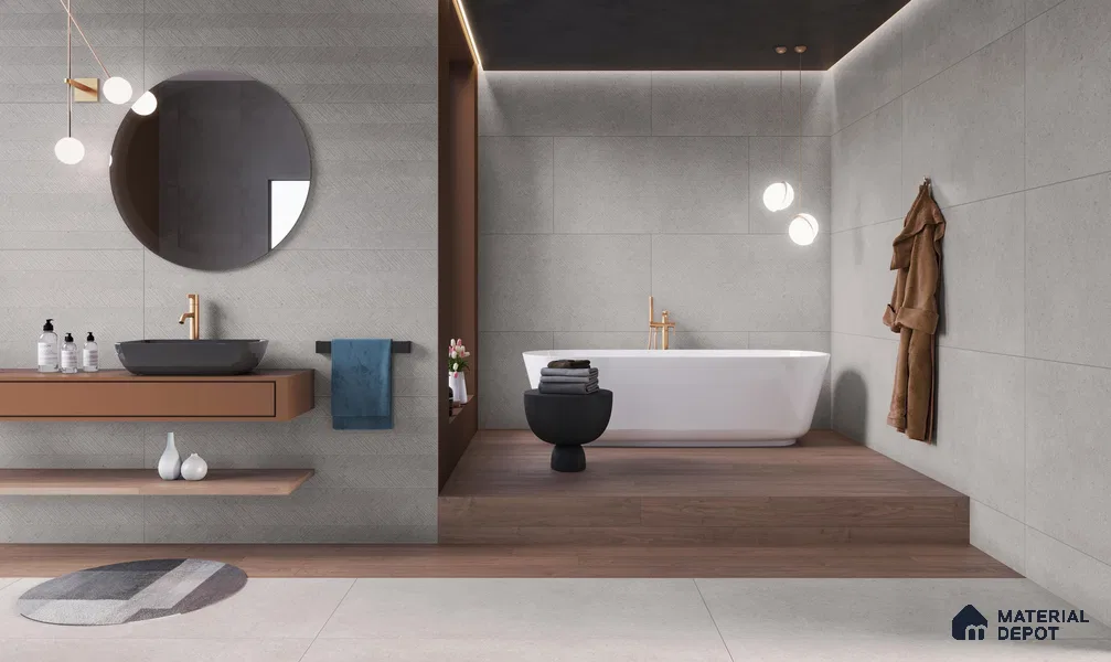 TL 12488 Delton Grey 4 ft x 2 ft Vitrified  Tile - 9 mm