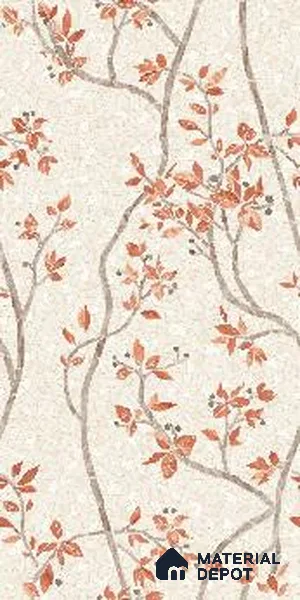 TL 12506 C Twig Leaves Beige Decor Endless 4 ft x 2 ft Vitrified  Tile - 9 mm