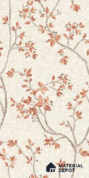 TL 12506 C Twig Leaves Beige Decor Endless 4 ft x 2 ft Vitrified  Tile - 9 mm