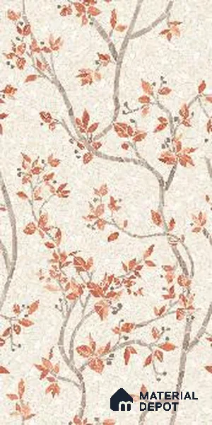 TL 12506 C Twig Leaves Beige Decor Endless 4 ft x 2 ft Vitrified  Tile - 9 mm