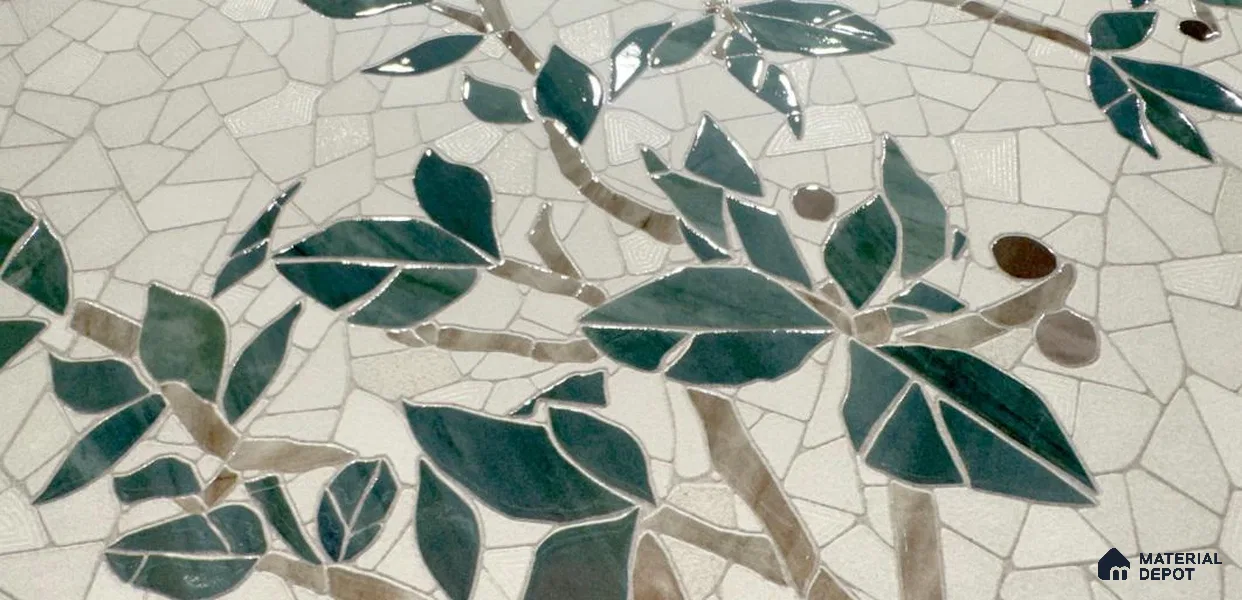 TL 12506 Twig Leaves Bianco Decor Endless 4 ft x 2 ft Vitrified  Tile - 9 mm