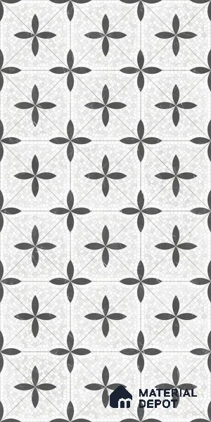 TL 12502 Rowan Black Decor Endless 4 ft x 2 ft Vitrified Tile - 9 mm