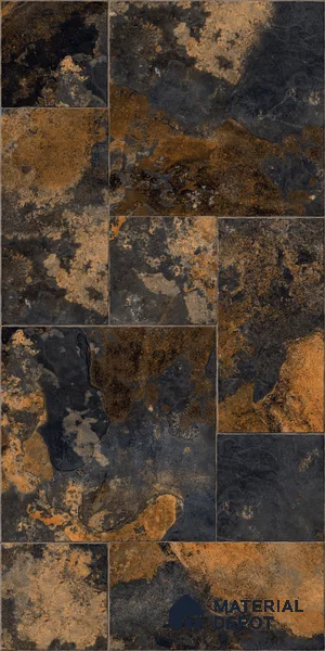 Stone Floor Tile TL 10347 Slate Stone Nero 4 ft x 2 ft Vitrified Matte Finish Tile - 11 mm | Suitable For Bathroom, Courtyard, Corridor