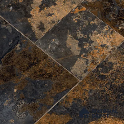 Stone Floor Tile TL 10347 Slate Stone Nero 4 ft x 2 ft Vitrified Matte Finish Tile - 11 mm | Suitable For Bathroom, Courtyard, Corridor