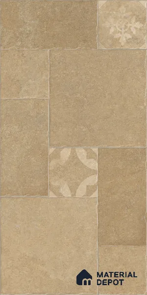 Stone Floor Tile TL 10346 Pomposa Sand 4 ft x 2 ft Vitrified Matte Finish Tile - 11 mm | Suitable For Bathroom, Courtyard, Corridor