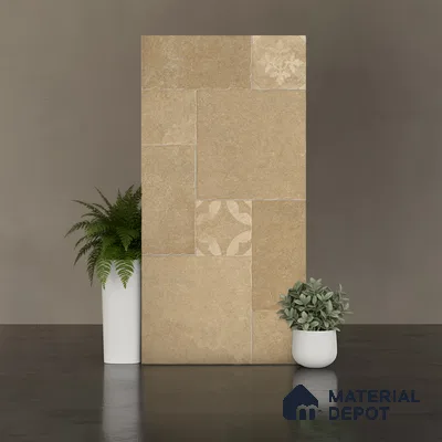 Stone Floor Tile TL 10346 Pomposa Sand 4 ft x 2 ft Vitrified Matte Finish Tile - 11 mm | Suitable For Bathroom, Courtyard, Corridor