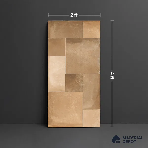 Stone Floor Tile TL 10344 Legacy Brown 4 ft x 2 ft Vitrified Matte Finish Tile - 11 mm | Suitable For Bathroom, Courtyard, Corridor