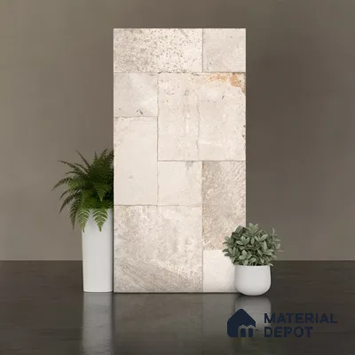 Stone Floor Tile TL 10339 Abbey Stone Sand 4 ft x 2 ft Vitrified Matte Finish Tile - 11 mm | Suitable For Bathroom, Courtyard, Corridor
