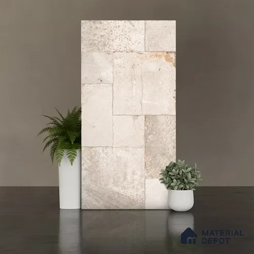 Stone Wall & Floor Tile TL 10339 Abbey Stone Sand 4 ft x 2 ft Vitrified Matte Finish Tile - 11 mm | Suitable For Living Room, Kitchen, Bathroom