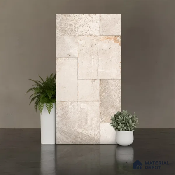 Stone Floor Tile TL 10339 Abbey Stone Sand 4 ft x 2 ft Vitrified Matte Finish Tile - 11 mm | Suitable For Bathroom, Courtyard, Corridor