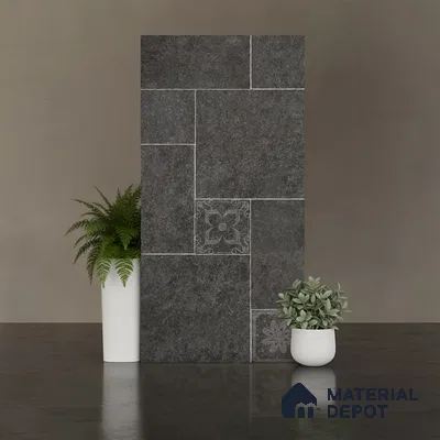 Stone Floor Tile TL 10345 North Stone Night 4 ft x 2 ft Vitrified Matte Finish Tile - 11 mm | Suitable For Bathroom, Courtyard, Corridor