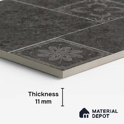 Stone Floor Tile TL 10345 North Stone Night 4 ft x 2 ft Vitrified Matte Finish Tile - 11 mm | Suitable For Bathroom, Courtyard, Corridor