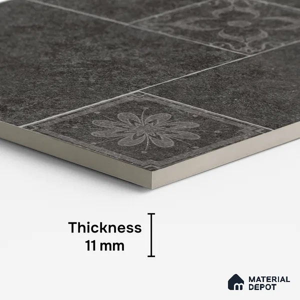 Stone Floor Tile TL 10345 North Stone Night 4 ft x 2 ft Vitrified Matte Finish Tile - 11 mm | Suitable For Bathroom, Courtyard, Corridor