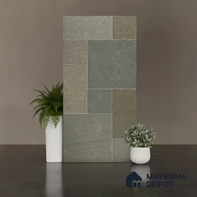 Stone Floor Tile TL 10343 B Kota Stone Green 4 ft x 2 ft Vitrified Matte Finish Tile - 11 mm | Suitable For Bathroom, Courtyard, Corridor