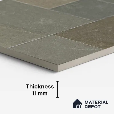 Stone Floor Tile TL 10343 B Kota Stone Green 4 ft x 2 ft Vitrified Matte Finish Tile - 11 mm | Suitable For Bathroom, Courtyard, Corridor