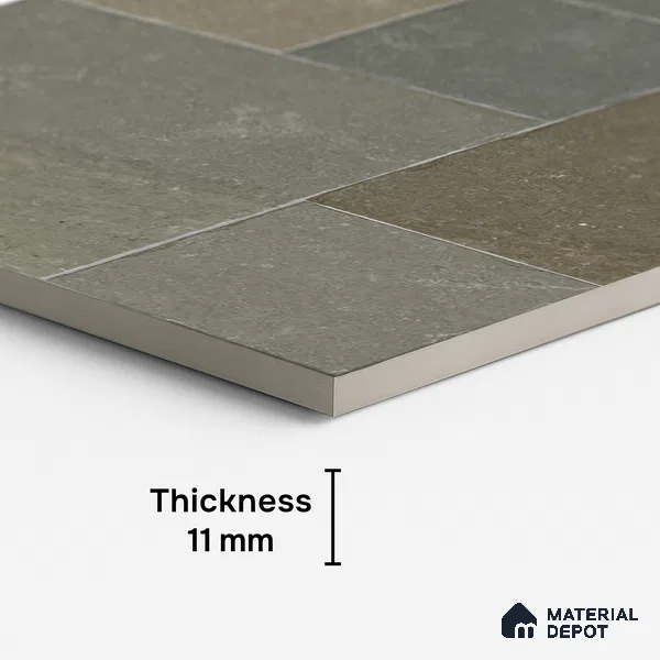 Stone Floor Tile TL 10343 B Kota Stone Green 4 ft x 2 ft Vitrified Matte Finish Tile - 11 mm | Suitable For Bathroom, Courtyard, Corridor