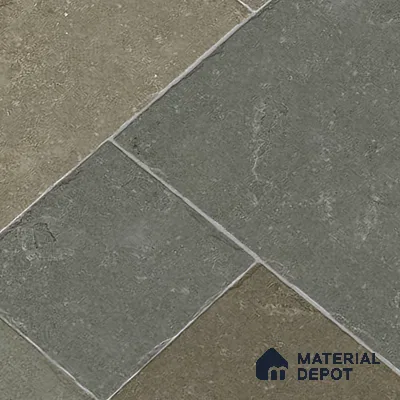 Stone Floor Tile TL 10343 B Kota Stone Green 4 ft x 2 ft Vitrified Matte Finish Tile - 11 mm | Suitable For Bathroom, Courtyard, Corridor