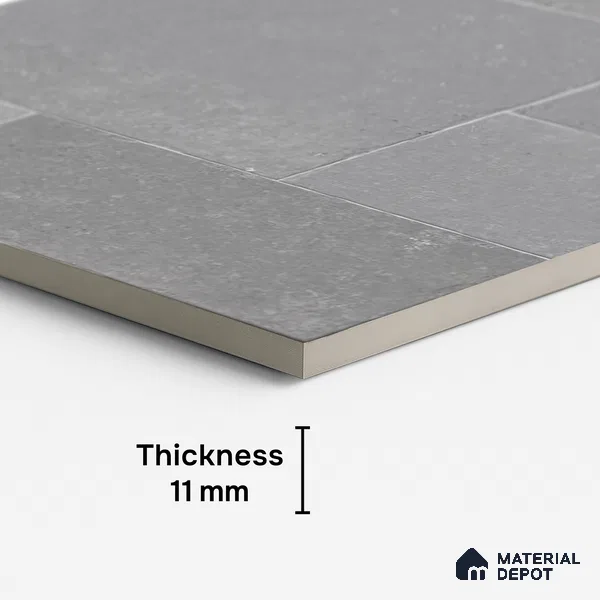 Stone Floor Tile TL 10343 Kota Stone Grey 4 ft x 2 ft Vitrified Matte Finish Tile - 11 mm | Suitable For Bathroom, Courtyard, Corridor