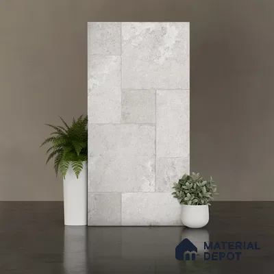 Stone Floor Tile TL 10341 French Stone Grey 4 ft x 2 ft Vitrified Matte Finish Tile - 11 mm | Suitable For Bathroom, Courtyard, Corridor