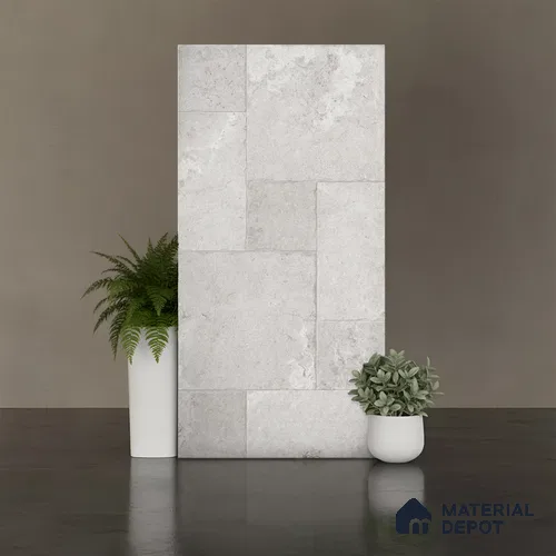 Stone Wall & Floor Tile TL 10341 French Stone Grey 4 ft x 2 ft Vitrified Matte Finish Tile - 11 mm | Suitable For Living Room, Kitchen, Bathroom