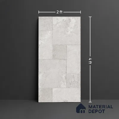 Stone Floor Tile TL 10341 French Stone Grey 4 ft x 2 ft Vitrified Matte Finish Tile - 11 mm | Suitable For Bathroom, Courtyard, Corridor