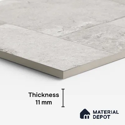 Stone Floor Tile TL 10341 French Stone Grey 4 ft x 2 ft Vitrified Matte Finish Tile - 11 mm | Suitable For Bathroom, Courtyard, Corridor