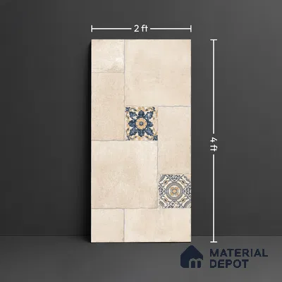 Stone Floor Tile TL 10342 Haritage Sand 4 ft x 2 ft Vitrified Matte Finish Tile - 11 mm | Suitable For Bathroom, Courtyard, Corridor