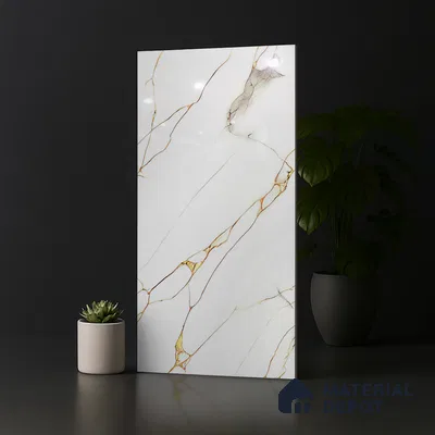 Marble Look TL 08500 Venzo Natural 4 ft x 2 ft Vitrified Glossy Finish - 8 mm | Random 3