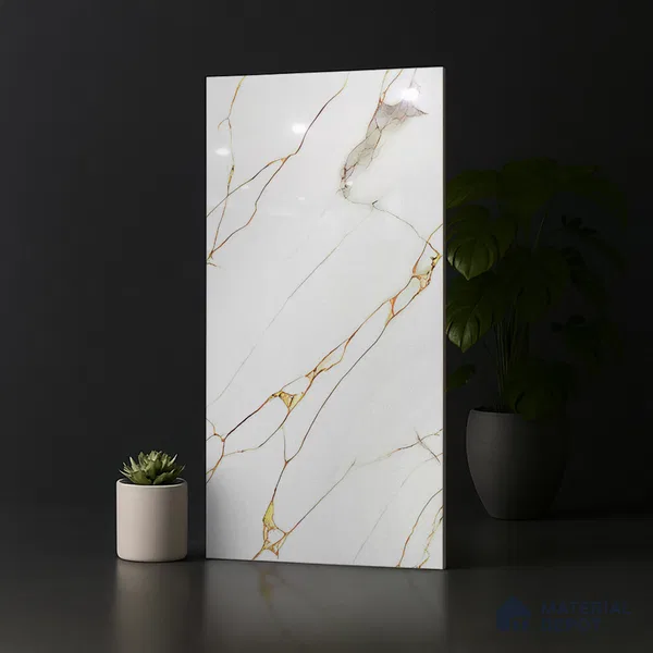 Marble Look TL 08500 Venzo Natural 4 ft x 2 ft Vitrified Glossy Finish - 8 mm | Random 3