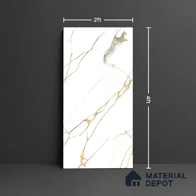 Marble Look TL 08500 Venzo Natural 4 ft x 2 ft Vitrified Glossy Finish - 8 mm | Random 3