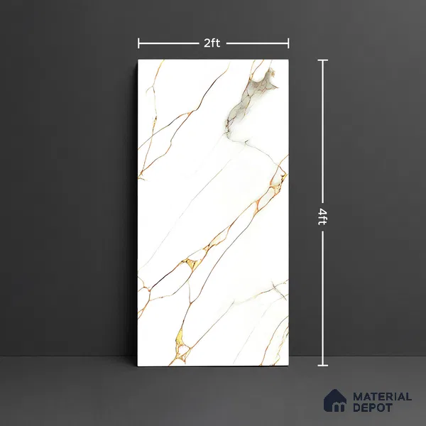 Marble Look TL 08500 Venzo Natural 4 ft x 2 ft Vitrified Glossy Finish - 8 mm | Random 3