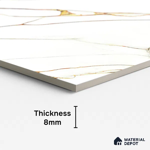 Marble Look TL 08500 Venzo Natural 4 ft x 2 ft Vitrified Glossy Finish - 8 mm | Random 3
