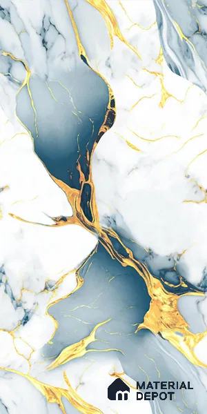 Marble Look TL 08513 Seloma Aqua 4 ft x 2 ft Vitrified Glossy Finish - 8 mm | Random 3