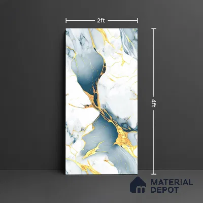 Marble Look TL 08513 Seloma Aqua 4 ft x 2 ft Vitrified Glossy Finish - 8 mm | Random 3