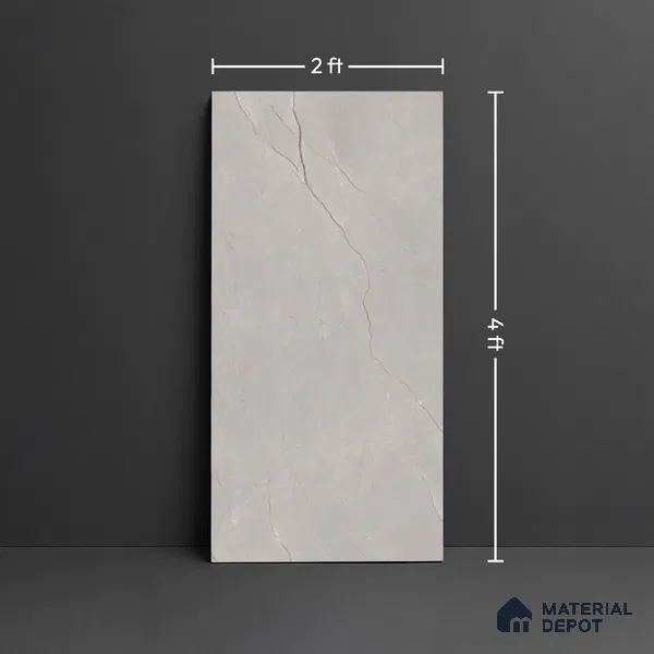 Marble Look TL 08494 B Cremson Grey Endless 4 ft x 2 ft Vitrified Glossy Finish - 8 mm | Random 4