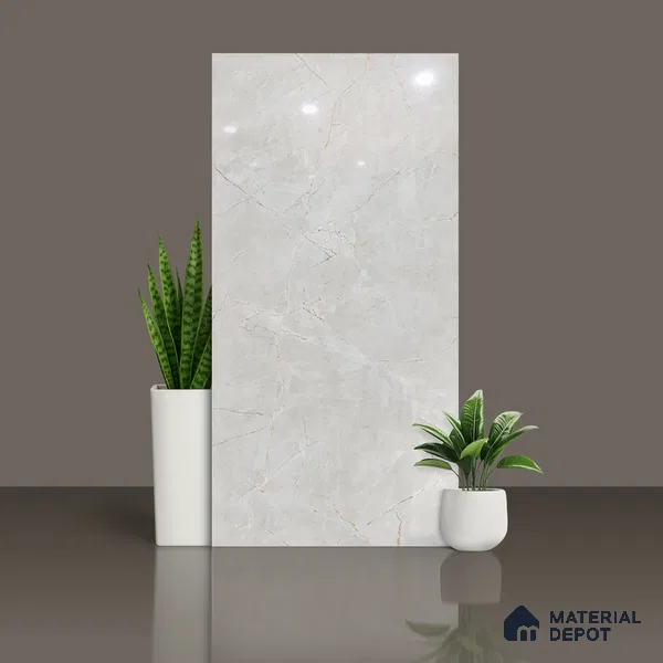 Marble Look TL 08499 Ritzy Bianco 4 ft x 2 ft Vitrified Glossy Finish - 8 mm | Random 4