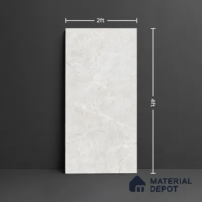 Marble Look TL 08499 Ritzy Bianco 4 ft x 2 ft Vitrified Glossy Finish - 8 mm | Random 4