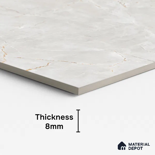 Marble Look TL 08499 Ritzy Bianco 4 ft x 2 ft Vitrified Glossy Finish - 8 mm | Random 4