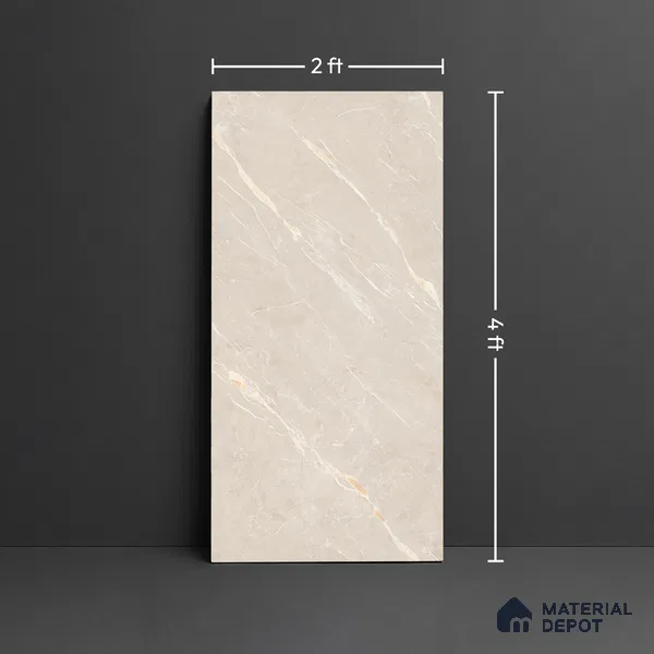 Marble Look TL 08496 Jaffiro Beige Endless 4 ft x 2 ft Vitrified Glossy Finish - 8 mm | Random 4