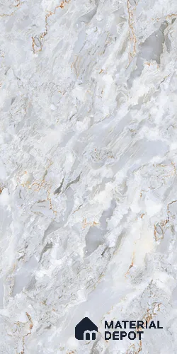 Marble Look TL 08495 Crevon Blue Endless 4 ft x 2 ft Vitrified Glossy Finish - 8 mm | Random 4