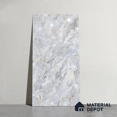Marble Look TL 08495 Crevon Blue Endless 4 ft x 2 ft Vitrified Glossy Finish - 8 mm | Random 4